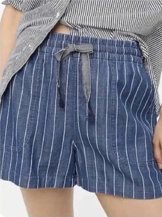 J. Crew Pants - J. Crew stripe drawstring shorts, L